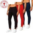 Black & Red & Navy (Tech) Medium Men’s Tech Fleece Jogger Sweatpants (3 Pack) - Ideal for Training or Casual Wear